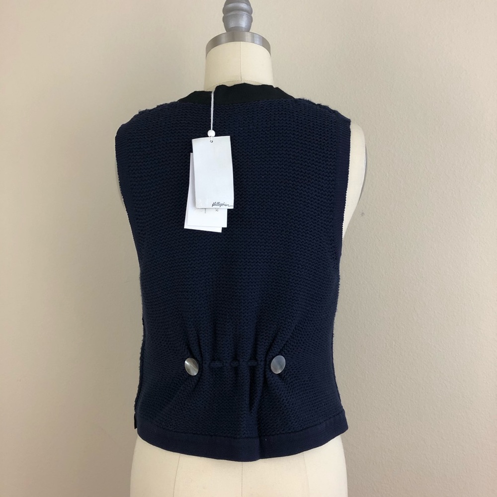 Phillip Lim Navy Open Knit Sweater Vest - Picture 5 of 6